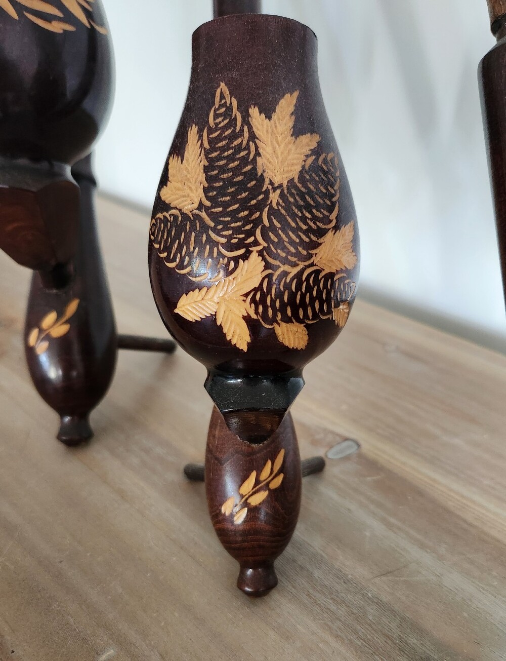 ๐ฟ Vintage Wooden Decorative Pipes Set of 3 Hand Carved Clean And Nice Together - Picture 9 of 14